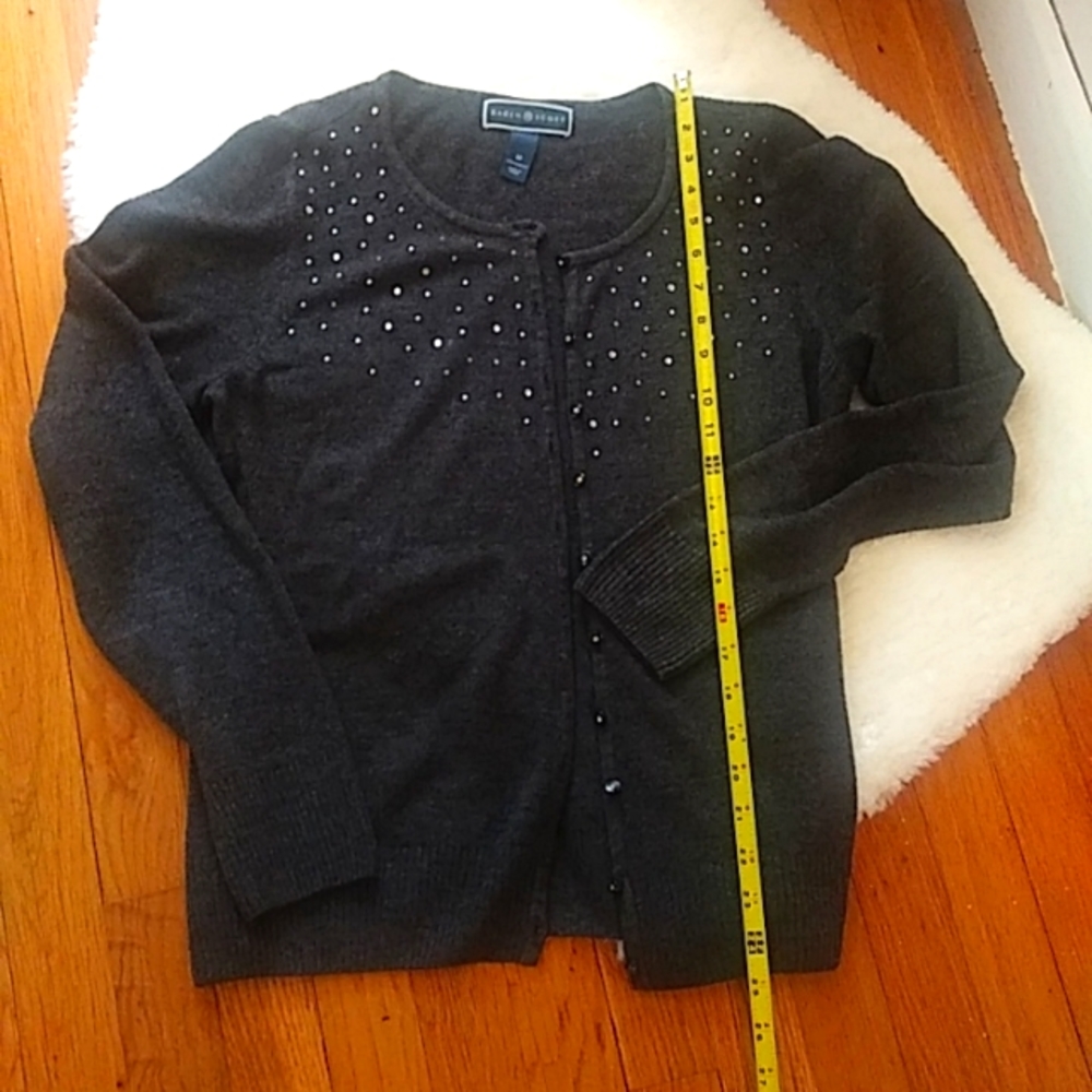 Karen Scott dark gray cardigan size medium